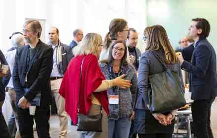 Photo of event attendees networking 